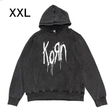 KORN 콘 후드 맨투맨 후디 차콜 그레이 XXL