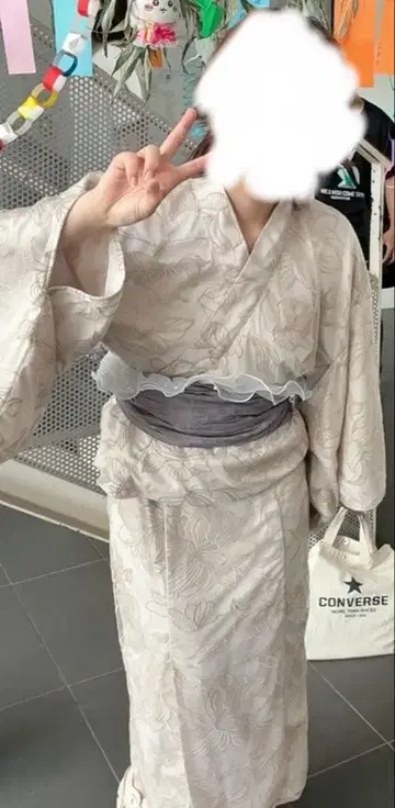 3종 세트 2Way 튤 꽃무늬 세퍼레이트 유카타 [tu1513]