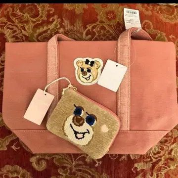 러브러리 바이 페이 올드 테디 와펜 토트 L 지퍼 파우치