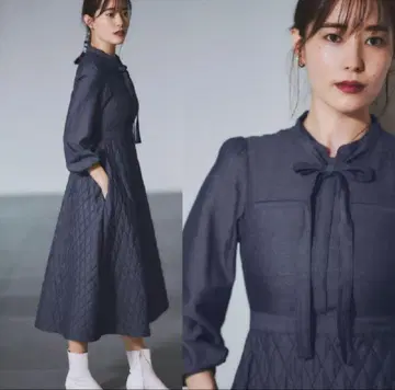 셀포드 데님 퀼팅 원피스 38