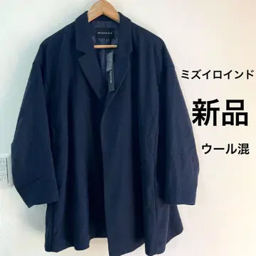 미사용 미즈이로 인드 울 블렌드 테일러드 자켓 네이비