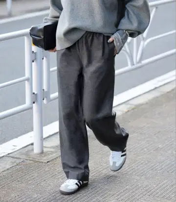 울 혼방 드로스트 이지 슬랙스 SLOBE IENA 36 그레이 새상품