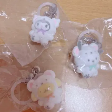 산리오 포근포근 스노우 가챠 메지루시 액세서리 쿠로미 포차코