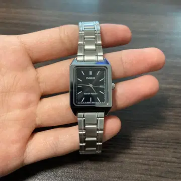 CASIO 쿼츠 시계 블랙 스테인리스