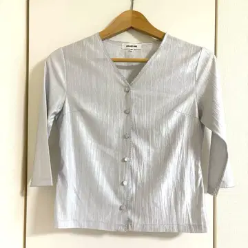 ATELIER SAB 아틀리에사브 블라우스 실버 7부 기장