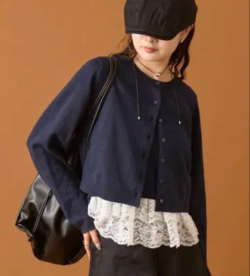 mystic 부클레 밑단 레이스 가디건 세트