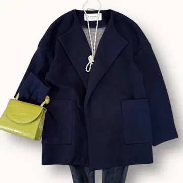 새상품급 어도어 36 자켓 네이비 코쿤 ADORE 스트레치