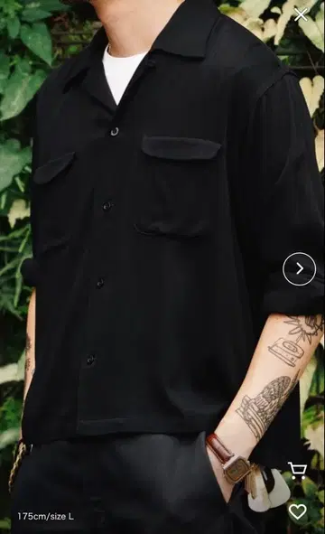 Noen 숏 리브 레이온 셔츠 블랙