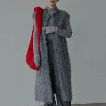 아메리 그레이 퍼풍 롱 베스트