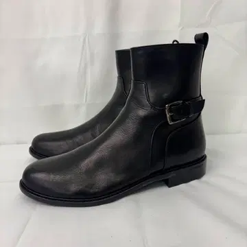 블랙 가죽 숏부츠 지퍼 포함 24.5cm