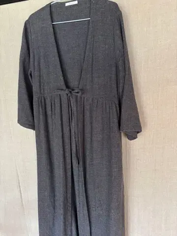 fog linen work 다크 그레이 롱 원피스