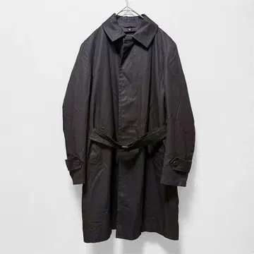 뉴요커 트렌치코트 44 울 혼방 일본제 라이너 포함 블랙 롱 기장