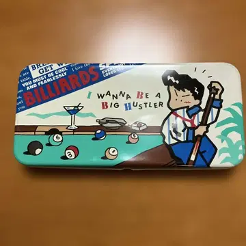 레어 레트로 [80's] 포켓 당구 BILLIARDS 2단식 틴 케이스