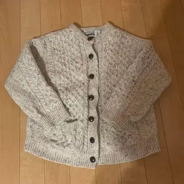 구제 Aran Crafts 케이블 니트 가디건 L 사이즈