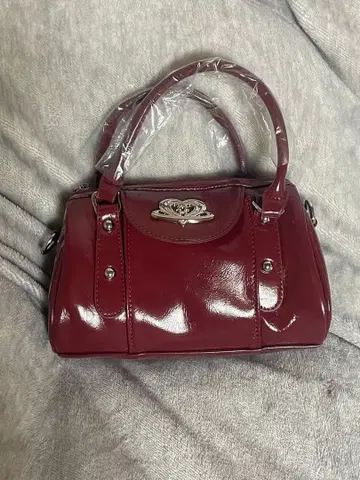 와인 레드 합성 피혁 백