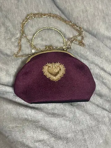 와인 레드 스웨이드 숄더백