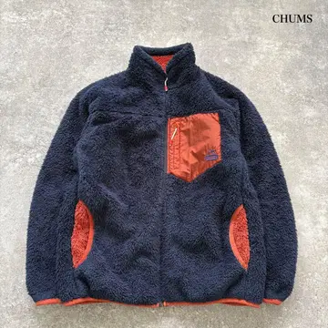 [ CHUMS ] 참스 보아 플리스 자켓 레트로 파일 자수 로고 네이비