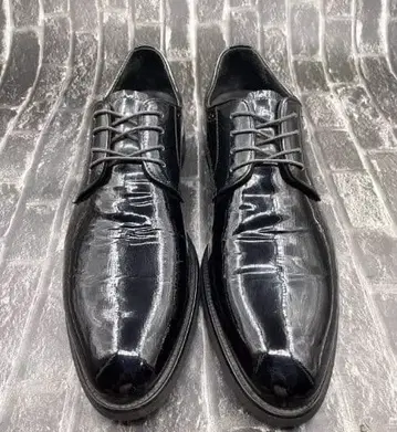 블랙 레이스업 드레스 슈즈