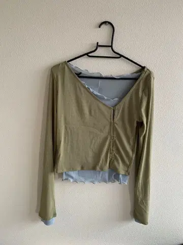 moussy 레이어드 비대칭 시어 상의