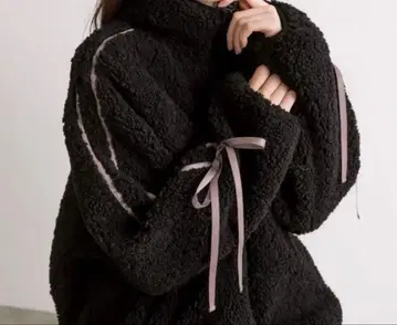 소매 리본 보아 블루종 블랙 OLIVE des OLIVE