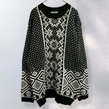 MissyBug 울 혼방 노르딕 무늬 니트 스웨터 귀여운 M [ 995