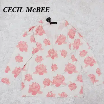 미사용 새상품 CECIL McBEE 세실 맥비 긴팔 가디건 꽃무늬 M