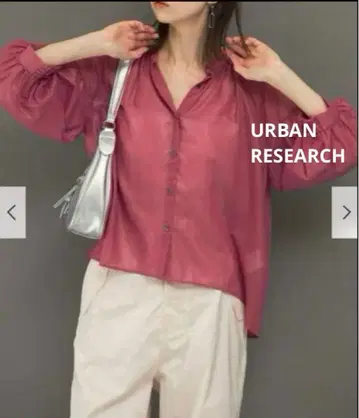 URBANRESEARCH 친츠 시어 개더 블라우스 FREE 핑크