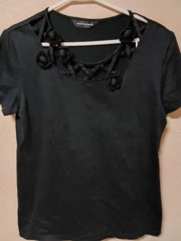 POTECHINO 블랙 반팔 T셔츠