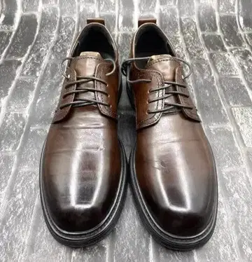 브라운 가죽 드레스 신발 레이스업