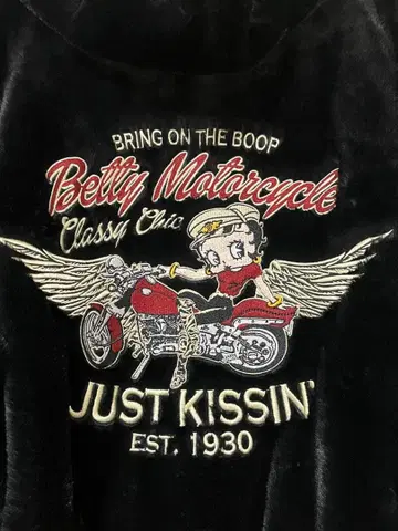 베티 부프 후드 부착 퍼 블루종 M