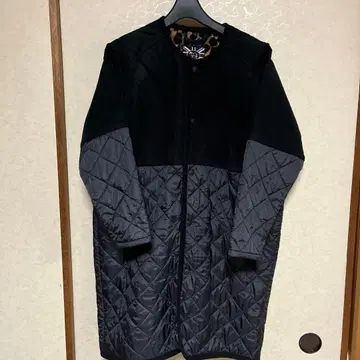 LAVENHAM 별주 라벤햄 퀼팅 코트 36 블랙/레오파드