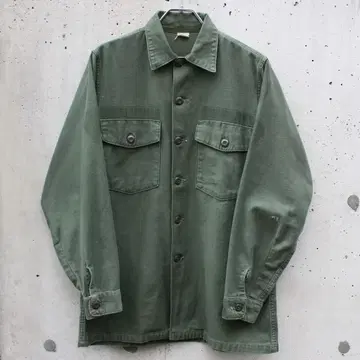 60s US ARMY OG-107 유틸리티 셔츠 더블 스티치