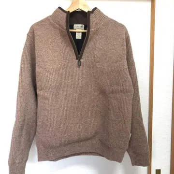 엘엘빈 브라운 하프 지퍼 니트 스웨터