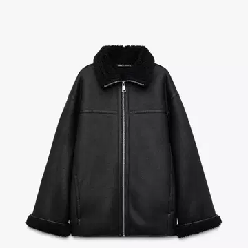 ZARA 더블 페이스 코트 ZW COLLECTION XS 블랙