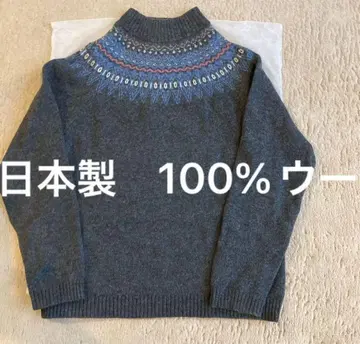 일본제 100% 울 노르딕 무늬 M 사이즈