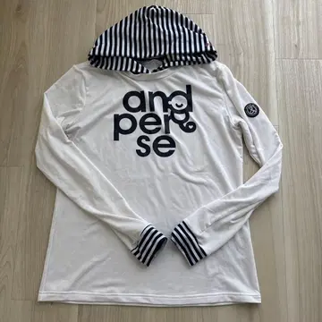 and per se 스트라이프 후드 긴팔 셔츠