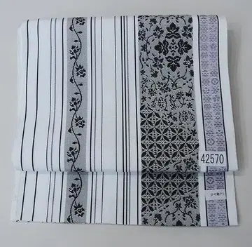 8촌 오비 나고야 오비 기성품 화이트 베이스 폴리에스테르 NO42570