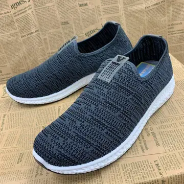 새상품 남성용 25.0cm 경량 통굽 메쉬 슬립온 블랙 1223