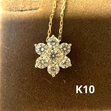 K10 플라워 목걸이 약 40cm CZ