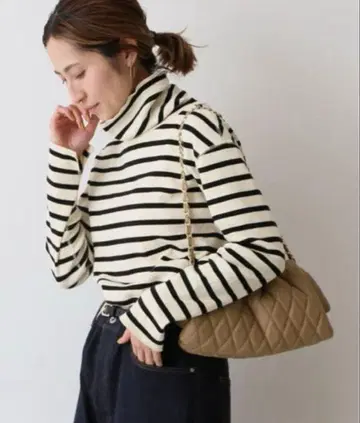 프레임워크 FRAMeWORK 코튼 플라이 터틀넥 보더