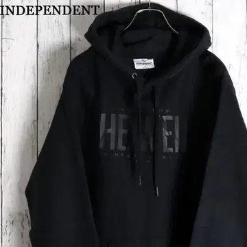 극강의 멋! INDIPENDENT 올 블랙 블랙 문자 프린트 헤비 맨투맨