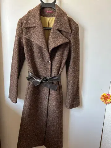 SANDRO 브라운 롱 코트