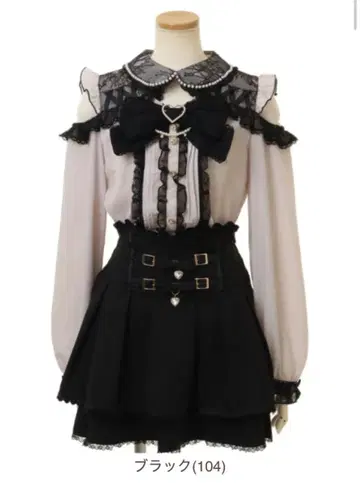 BIG 리본 오픈 숄더 블라우스