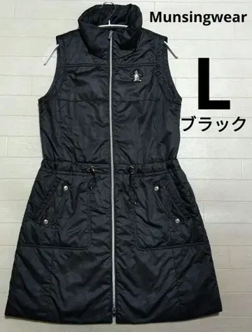 먼싱웨어 충전솜 원피스 L 블랙 하운드투스 체크 패턴