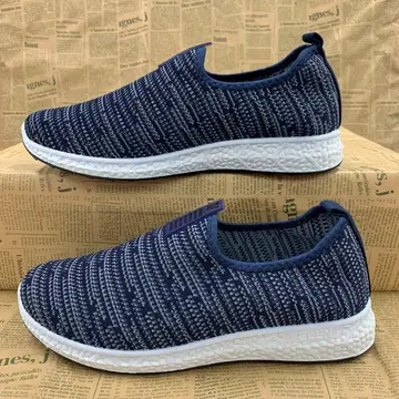 새상품 남성용 25.5cm 경량 통굽 메쉬 슬립온 네이비 컬러 1223