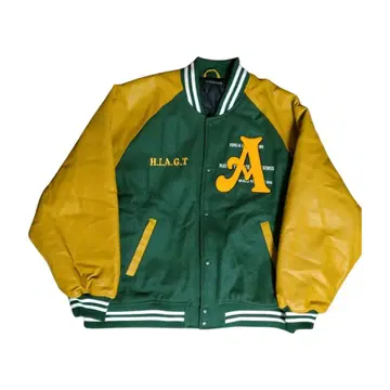 JUNGLE STORM 바시티 자켓 L 사이즈 그린/노랑