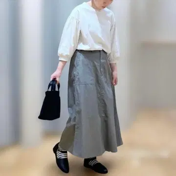휴일과 시 탄디 워셔블 플레어 스커트 홀리데이 워크 스커트 그레이