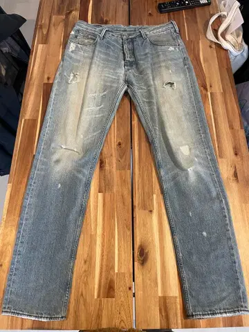 [ 로고 플레이트 있음 ] EMPORIO ARMANI 데미지 진 W32