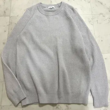 뷰티 앤 유스 워셔블 니트 울 혼방 그레이 XL 사이즈