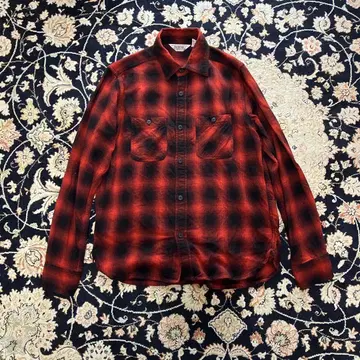 Five brother 옴브레 체크 셔츠 레드